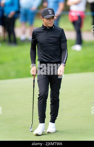 Lando Norris lors du championnat BMW PGA 2022 Celebrity Pro-Am au Wentworth Club, Virginia Water, Royaume-Uni, 7th septembre 2022 (photo de Richard Washbrooke/News Images) Banque D'Images