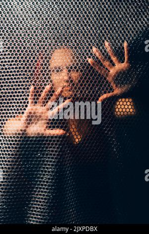 mystérieuse femme noire magie silhouette texturée Banque D'Images