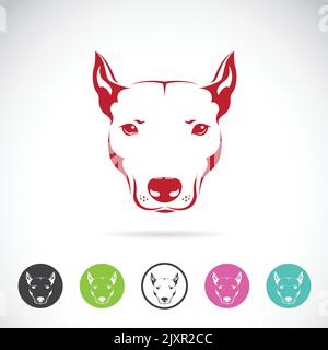 Image vectorielle d'une tête de chien sur fond blanc Illustration de Vecteur