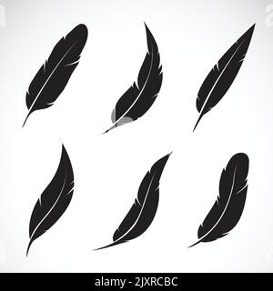 Groupe vectoriel de plumes sur fond blanc.Illustration vectorielle superposée facile à modifier. Illustration de Vecteur