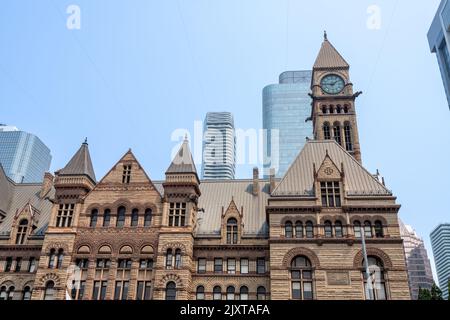 Tour de l'horloge du vieil hôtel de ville de Toronto. Ontario, Canada. Banque D'Images