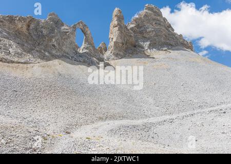 Randonnée en haute altitude autour de l'aiguille percee dans le massif de la haute tarentaise dans le parc de la Vanoise dans les Alpes en France en été Banque D'Images