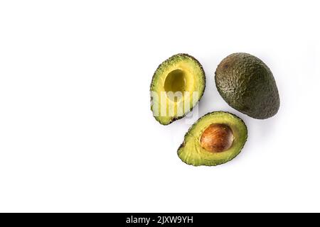 Avocat frais isolé sur fond blanc Banque D'Images