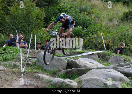 Val Di Sole, Italie. 04th septembre 2022. (68) Lars Forester (SUI) pendant la coupe du monde de vélo de montagne UCI - hommes - course olympique de cross-country, MTB - vélo de montagne à Val di Sole, Italie, 04 septembre 2022 crédit: Agence de photo indépendante / Alamy Live News Banque D'Images