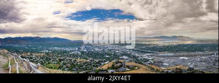 Vue panoramique sur Salt Lake City, Utah, États-Unis Banque D'Images