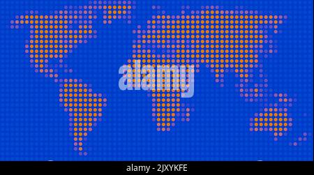 Bleu et orange Pixelated Word Map pour la présentation, l'impression, le web, etc. Bon pour l'arrière-plan et la texture aussi. Banque D'Images