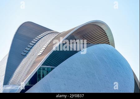 La ville des arts et des sciences. Le Palau des Arts Reina Sofía est un élément architectural sur le toit. Le célèbre lieu a été conçu par Santiago Calatrava Banque D'Images
