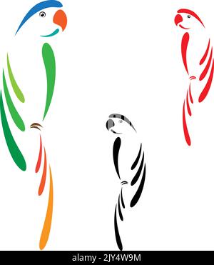 Vecteur de perroquet sur fond blanc. Animaux de compagnie. Illustration vectorielle superposée facile à modifier. Animaux sauvages. Illustration de Vecteur