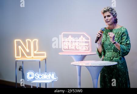 2022-09-07 15:54:34 SAN FRANCISCO - Queen Maxima prononce un discours à une réunion de la Hollande dans la vallée, à l'Université de Stanford. La Reine effectue une visite de travail de quatre jours aux États-Unis. ANP BART MAAT pays-bas hors - belgique hors Banque D'Images