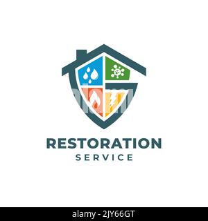Lettre G pour la conception du modèle de logo des Services de restauration de bâtiments. Illustration vectorielle Illustration de Vecteur