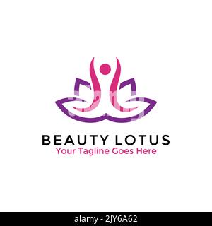 Modèle de design du logo de fleur de Lotus Beauté. Illustration vectorielle. Illustration de Vecteur