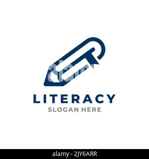 Conception de modèle de logo Literacy. Illustration vectorielle Illustration de Vecteur