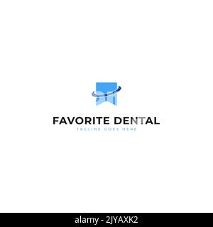 Logo simple de l'équipement et de l'icône favoris. Logo dentiste. Logo du spécialiste dentaire. Format vectoriel. Illustration de Vecteur