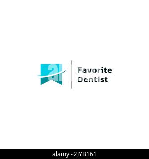 Simple logo abstrait design favori icône et dent. Logo du dentiste. Logo soins dentaires. Format vectoriel. Illustration de Vecteur