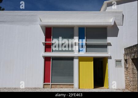 Détail architectural du bâtiment de la Fondation Pilar et Joan Miró Mallorca à Majorque Banque D'Images