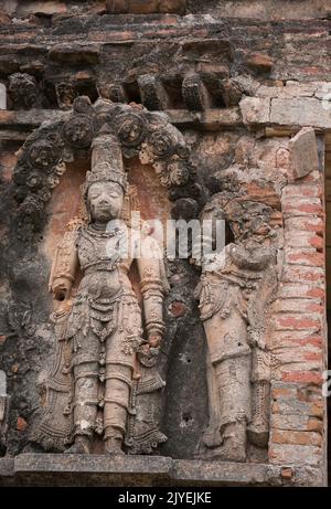 Stuc art travail sur le gopuram du temple de Vitthala à l'état de hampi karnataka Inde 08 08 2022 Banque D'Images