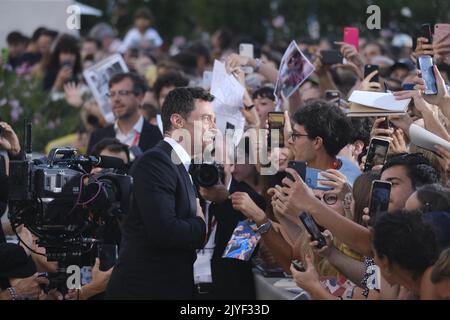 L'acteur australien Hugh Jackman arrive sur 7 septembre 2022 pour la projection du film 'le son' présenté dans la compétition Venezia 79. Banque D'Images