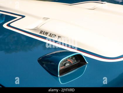 GROSSE POINTE SHORES, MI/États-Unis - 19 JUIN 2022 : une exposition de voitures Royal Bobcat Pontiac GTO 1969, EyesOn Design, près de Detroit, Michigan. Banque D'Images