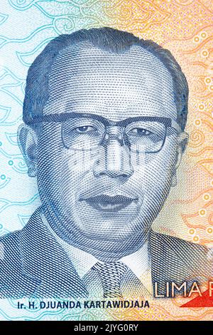 Djuanda Kartawidjaja un portrait de l'argent indonésien Banque D'Images