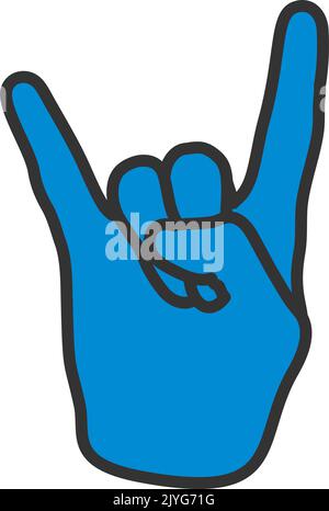 Icône Rock Hand. Contour gras modifiable avec Color Fill Design. Illustration vectorielle. Illustration de Vecteur