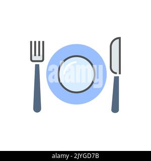 Vecteur d'icône plaque, fourche et couteau Illustration de Vecteur