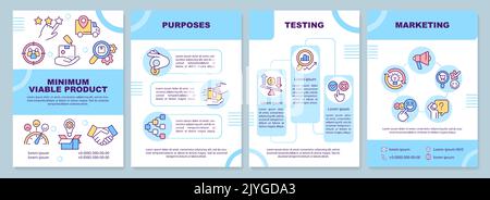 Modèle de brochure bleue de produit viable minimum Illustration de Vecteur