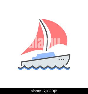 Icône de yacht. Icône représentant un vecteur plat associé à un yacht Illustration de Vecteur
