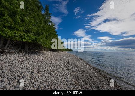 Le Door County Land Trust est une organisation de conservation des terres qui protège des milliers d'acres de terres dans le comté de Door Wisconsin comme cette réserve Banque D'Images