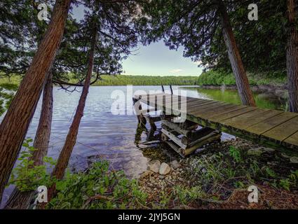 Le Door County Land Trust est une organisation de conservation des terres qui protège des milliers d'acres de terres dans le comté de Door Wisconsin comme cette réserve Banque D'Images
