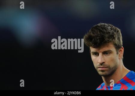 Barcelone, Espagne. 07th septembre 2022. Gerard pique du FC Barcelona lors du match de l'UEFA Champions League entre le FC Barcelona et Viktoria Plzen, Groupe C, a joué à Spotify Camp Nou Stadum le 7 septembre 2022 à Barcelone, Espagne. (Photo de Colas Buera/PRESSIN) Credit: PRESSINPHOTO SPORTS AGENCY/Alay Live News Banque D'Images