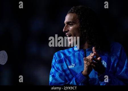 LONDRES, ANGLETERRE - SEPTEMBRE 07 : Matteo Guendouzi, de l'Olympique de Marseille, lors du match du groupe D de la Ligue des champions de l'UEFA entre Tottenham Hotspur et O Banque D'Images