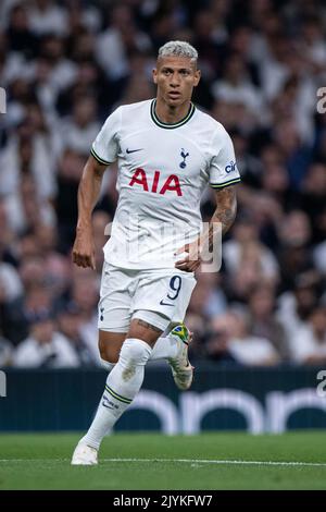 LONDRES, ANGLETERRE - SEPTEMBRE 07 : Richarlison de Tottenham Hotspur pendant le match du groupe D de la Ligue des champions de l'UEFA entre Tottenham Hotspur et Olympipcommuniqué Banque D'Images