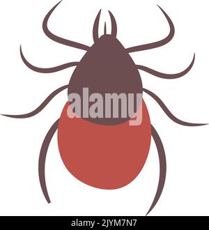 Tiques parasites animaux. Silhouette de Clipart Vector à morsure. Illustration de Vecteur