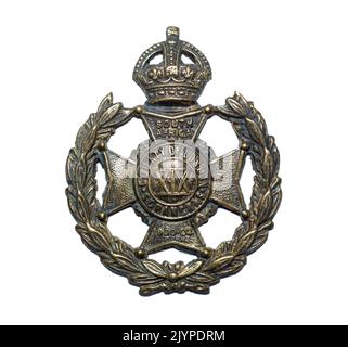 Un insigne du Cap du bataillon du 19th (comté de London), London Regiment (St Pancras), tel qu'il a été émis vers 1901-1935. Banque D'Images