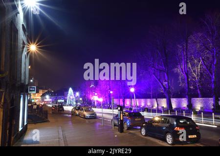 Illuminations de Noël sur Parade, Kilkenny, Irlande Banque D'Images