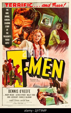 T-Men (Eagle Lion, 1947). Une affiche de film en feuille. Dennis O'Keefe Banque D'Images