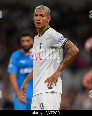 07 septembre 2022 - Tottenham Hotspur v Marseille - Ligue des champions de l'UEFA - Groupe D - Stade Tottenham Hotspur de Tottenham Richarlison pendant le match de la Ligue des champions contre Marseille. Image : Mark pain / Alamy Live News Banque D'Images