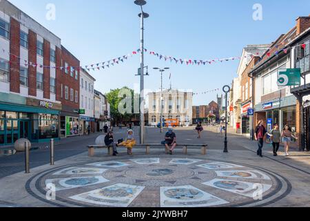 Le temps d'Andover Mosaïque bague, High Street, Southampton, Hampshire, Angleterre, Royaume-Uni Banque D'Images