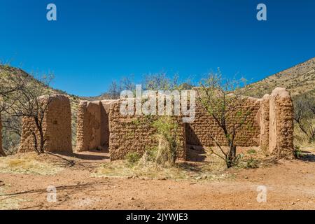 Adobe ruines à Alto Camp, Bond Canyon, Salero Road (Forest Road 143), Santa Rita Mountains, Coronado National Forest, Arizona, États-Unis Banque D'Images