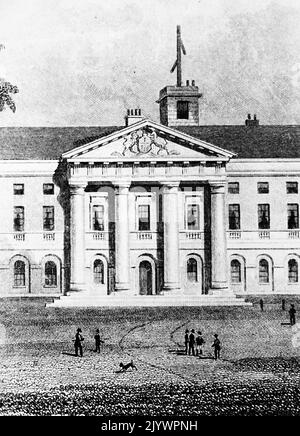 Illustration représentant la façade de l'école Duke of York, Chelsea. Daté du 19th siècle Banque D'Images