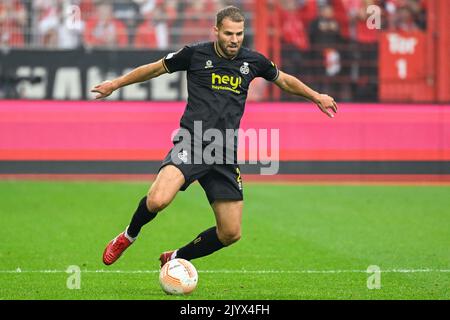 Bart Nieuwkoop de l'Union photographié en action lors d'un match entre le FC Union Berlin et l'équipe belge de football Royale Union Saint-Gilloise, le jeudi 08 septembre 2022 à Berlin, le premier match sur six de la phase de groupe de l'UEFA Europa League. BELGA PHOTO LAURIE DIEFFEMBACQ Banque D'Images