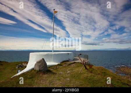 Fort de Burghead sur la côte, Moray, Écosse. Le fort de Burghead était un fort de promontoire de Pichtish sur le site aujourd'hui occupé par la petite ville de Burghead à Mora Banque D'Images