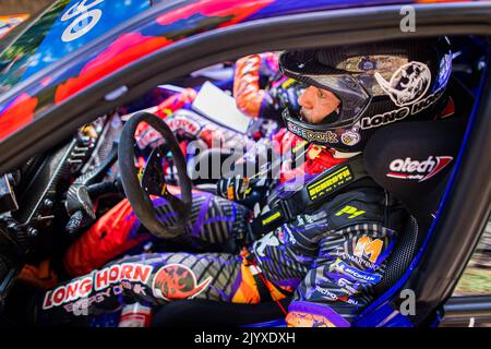 JEAN-JOSEPH Simon, PIVATO Patrick, Subaru Impreza 555, portrait au cours du Rallye du Mont-blanc Morzine 2022, 6th tour du Championnat de France des Rallyes 2022, de 8 septembre à 10 à Morzine, France - photo Bastien Roux / DPPI Banque D'Images