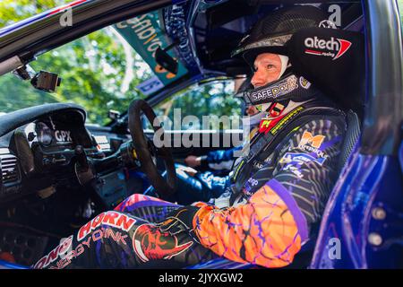 JEAN-JOSEPH Simon, PIVATO Patrick, Subaru Impreza 555, portrait au cours du Rallye du Mont-blanc Morzine 2022, 6th tour du Championnat de France des Rallyes 2022, de 8 septembre à 10 à Morzine, France - photo Bastien Roux / DPPI Banque D'Images