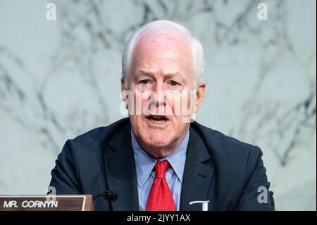 Washington, États-Unis. 08th septembre 2022. Le sénateur américain John Cornyn (R-TX) s'exprimant lors d'une réunion de la Commission judiciaire du Sénat. Crédit : SOPA Images Limited/Alamy Live News Banque D'Images