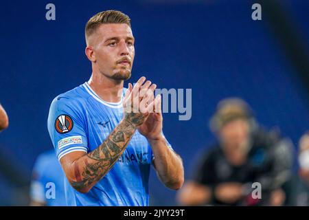 ROME, ITALIE - SEPTEMBRE 8: Sergej Milinkovic-Savic de Lazio Roma pendant le match de l'UEFA Europa League Group F entre Lazio Roma et Feyenoord au Stadio Olimpico sur 8 septembre 2022 à Rome, Italie (photo de René Nijhuis/Orange Pictures) Banque D'Images