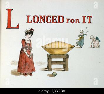 Livre d'apprentissage ABC Alphabet de Kate Greenaway. Catherine Greenaway (17 mars 1846 - 6 novembre 1901) est une artiste et écrivain victorienne connue pour ses illustrations de livres pour enfants. Banque D'Images