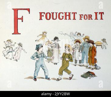 Livre d'apprentissage ABC Alphabet de Kate Greenaway. Catherine Greenaway (17 mars 1846 - 6 novembre 1901) est une artiste et écrivain victorienne connue pour ses illustrations de livres pour enfants. Banque D'Images