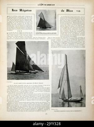 Photos français vintage montrant la régate de Yacht à Nice, France 1902 Banque D'Images