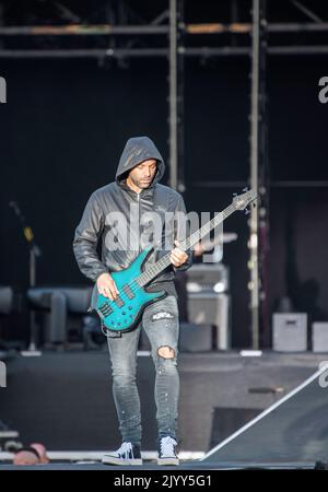 Muse vit au festival Tempelhof Sounds à Berlin, en Allemagne Banque D'Images